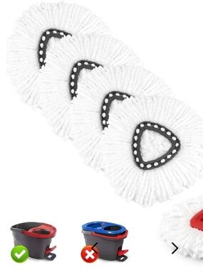 NIB Blyss 4 Pack Spin Mop Head Replacement